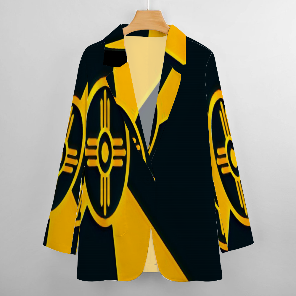 Custom Women's Casual Suit All Over Print Blazer Coat Fashion Light Coat