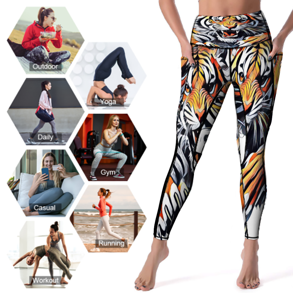 Custom Women's All Over Printed High Waist Yoga Skinny Pants