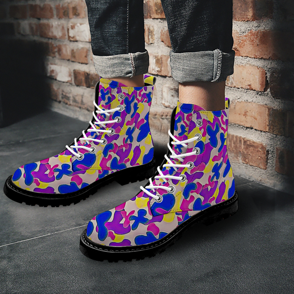 Custom Round Toe Boots Fashion Unisex All Over Print Shoes