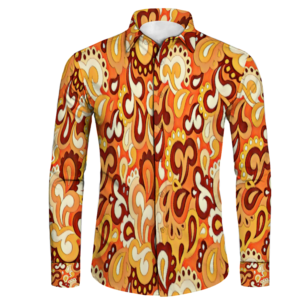 All Over Print Men's Fit Camp Collar Long Sleeve Shirt