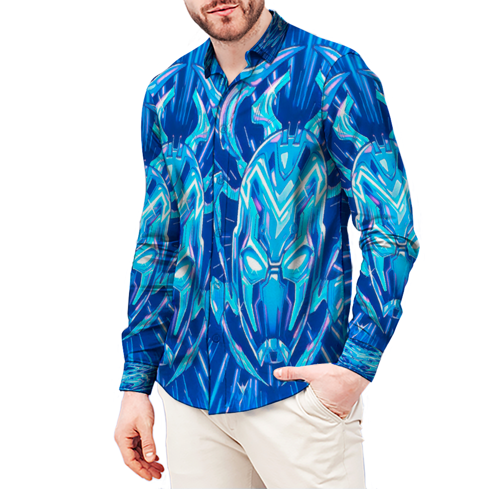 All Over Print Men's Fit Camp Collar Long Sleeve Shirt