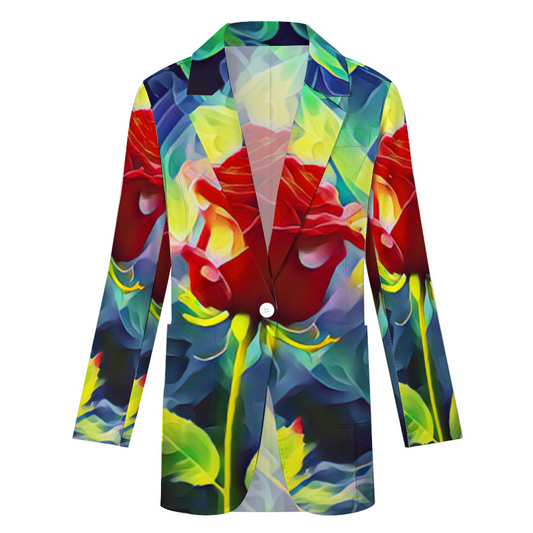 Custom Women's Casual Suit All Over Print Blazer Coat Fashion Light Coat