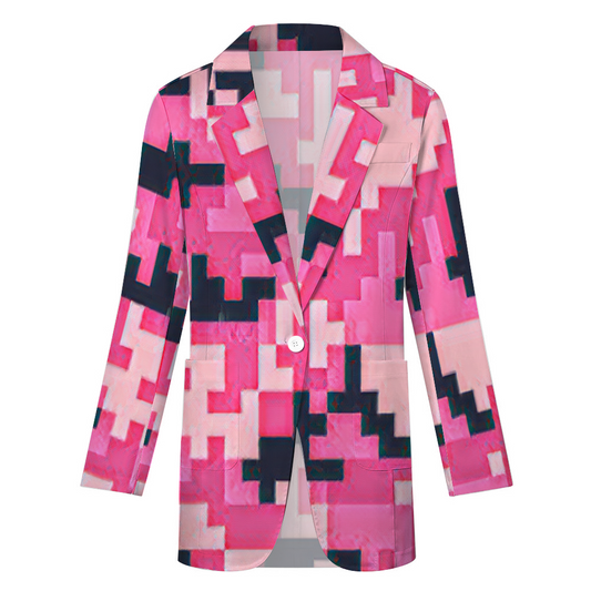 Custom Women's Casual Suit All Over Print Blazer Coat Fashion Light Coat