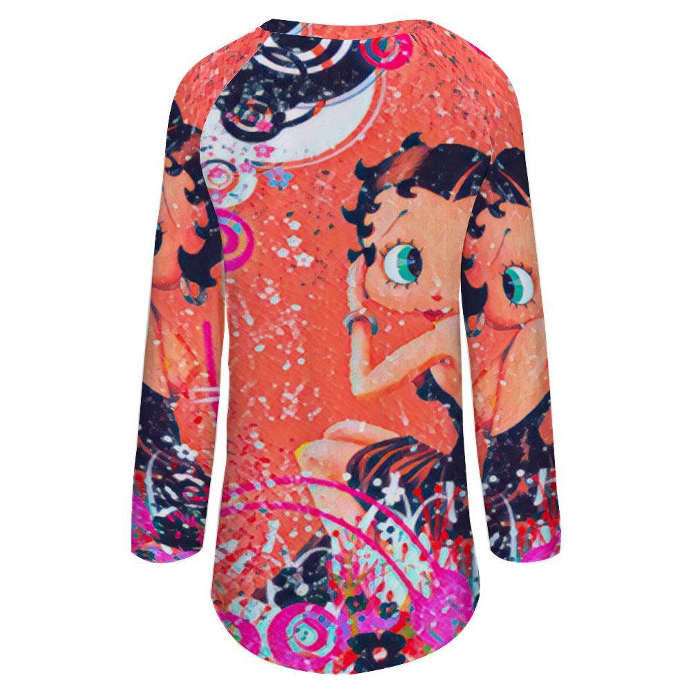 Custom Women's  Raglan Long Sleeve T-Shirt All Over Print Casual Shirt