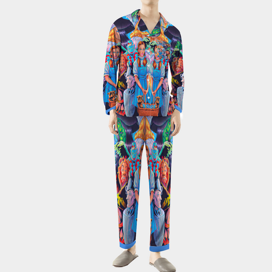 Custom Unisex  All Over Print Long Sleeve Pajamas Set of Shirt & Pants for Adults Sleeper Set Lounge Clothing