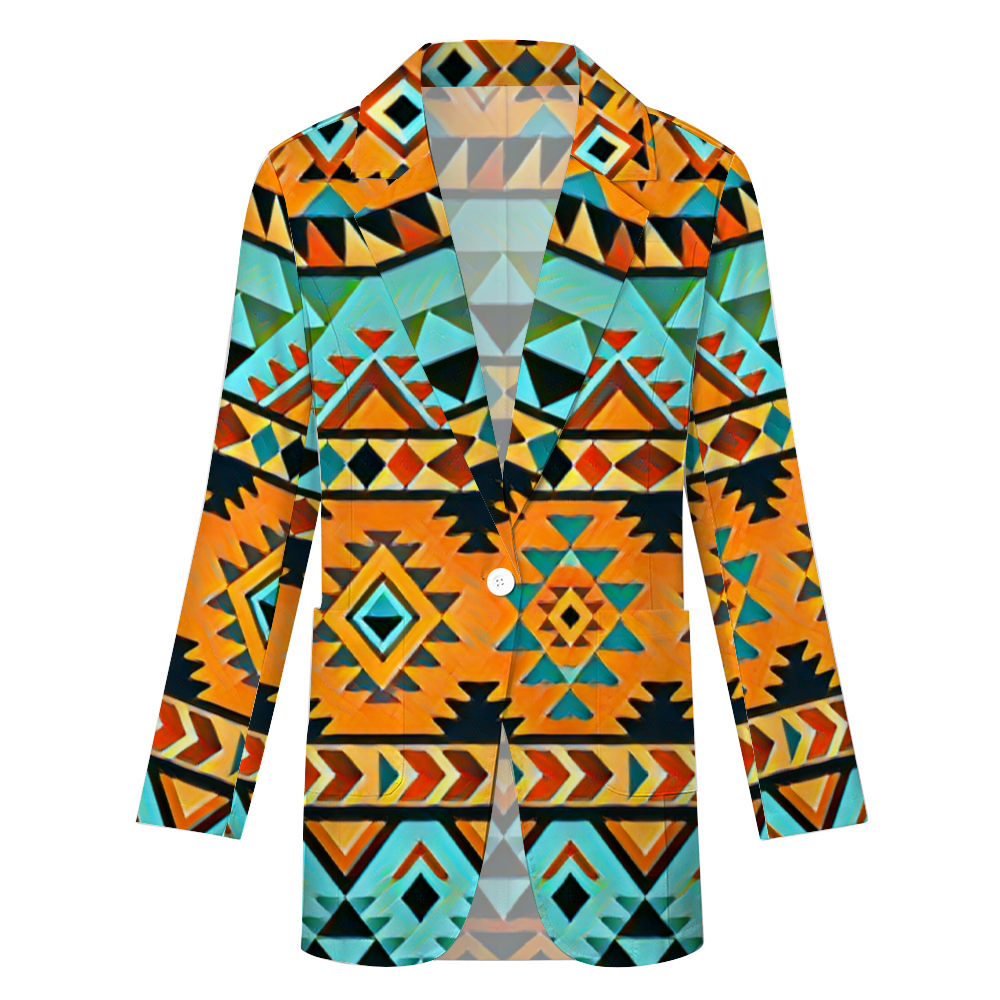 Custom Women's Casual Suit All Over Print Blazer Coat Fashion Light Coat