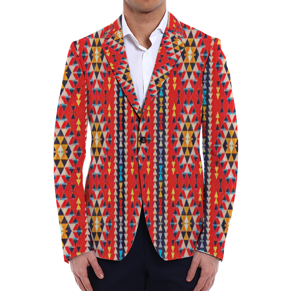 All Over Print Men Casual Suit Blazer Coat Fashion Light Coat