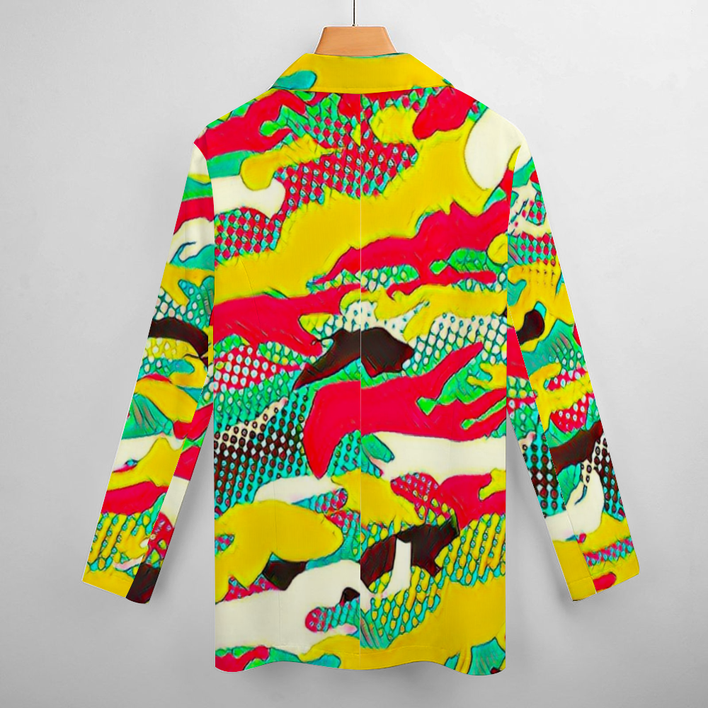 Custom Women's Casual Suit All Over Print Blazer Coat Fashion Light Coat