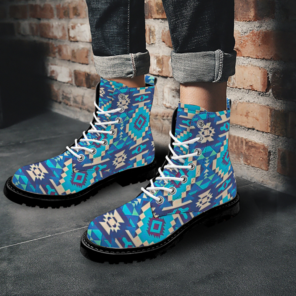 Custom Round Toe Boots Fashion Unisex All Over Print Shoes