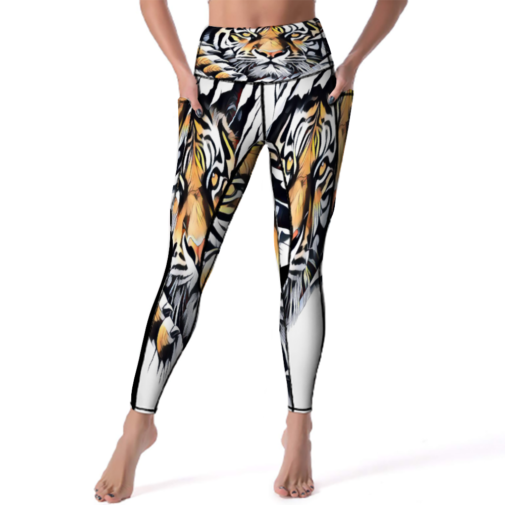 Custom Women's All Over Printed High Waist Yoga Skinny Pants