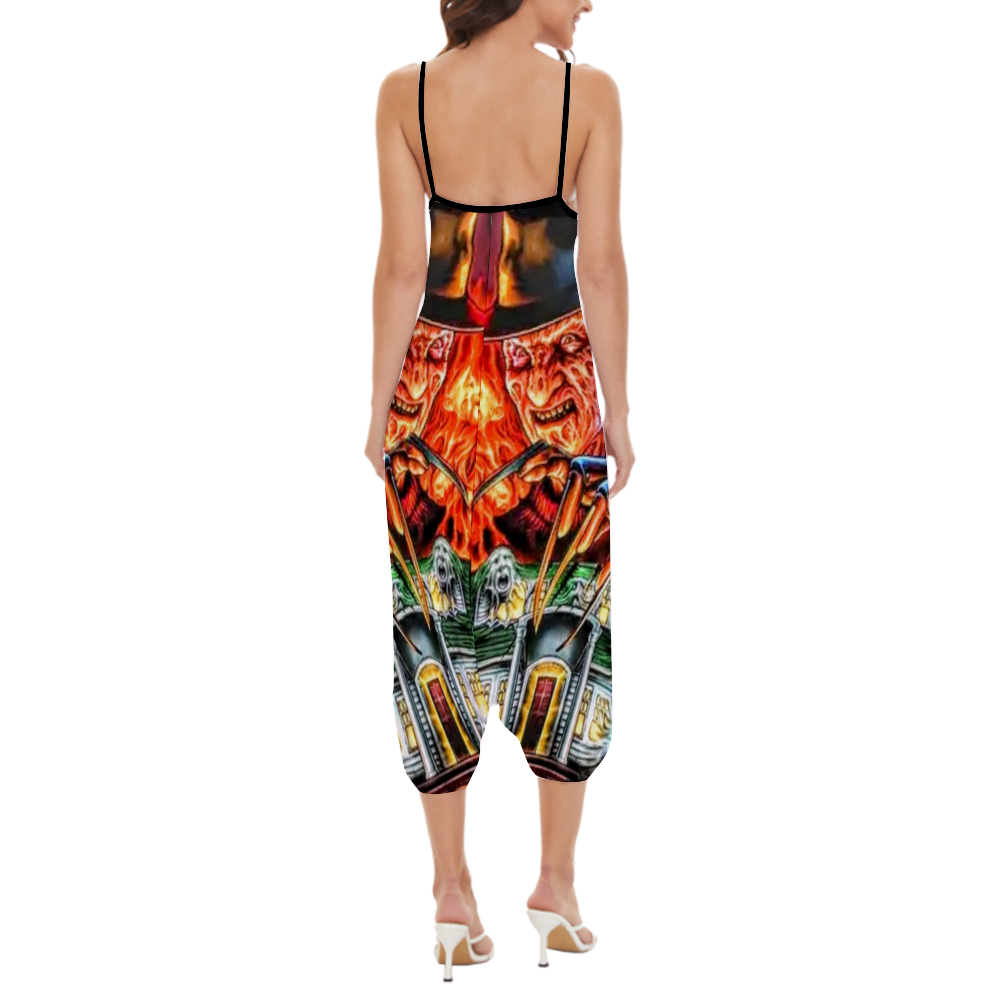 Custom Woman High-waisted Straight Leg Pant Strappy Romper