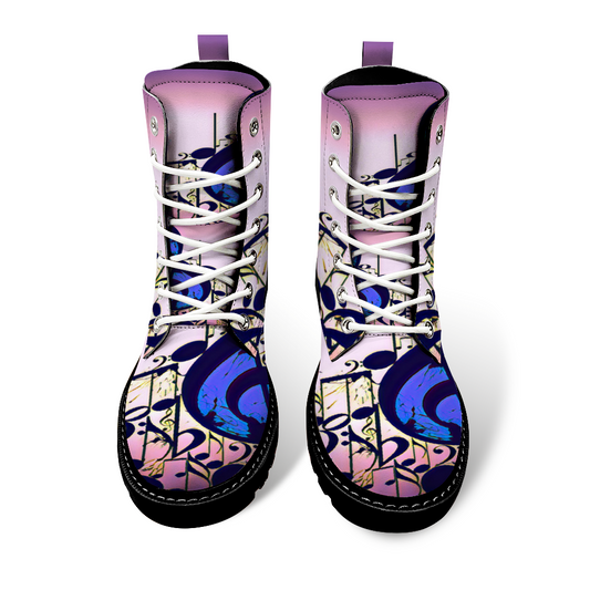 Custom Round Toe Boots Fashion Unisex All Over Print Shoes