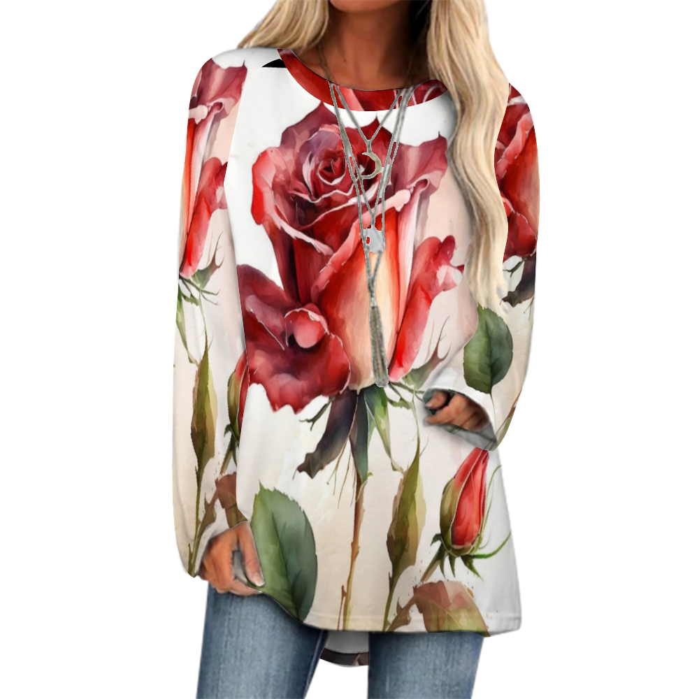 Custom Women's  Raglan Long Sleeve T-Shirt All Over Print Casual Shirt