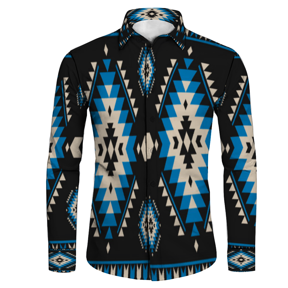 All Over Print Men's Fit Camp Collar Long Sleeve Shirt