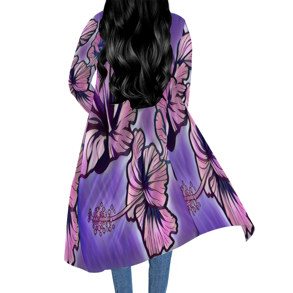 Custom Casual Front Open Dress Smock Long Sleeves Dress Smock