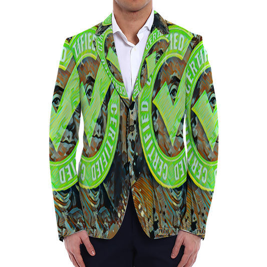 All Over Print Men Casual Suit Blazer Coat Fashion Light Coat