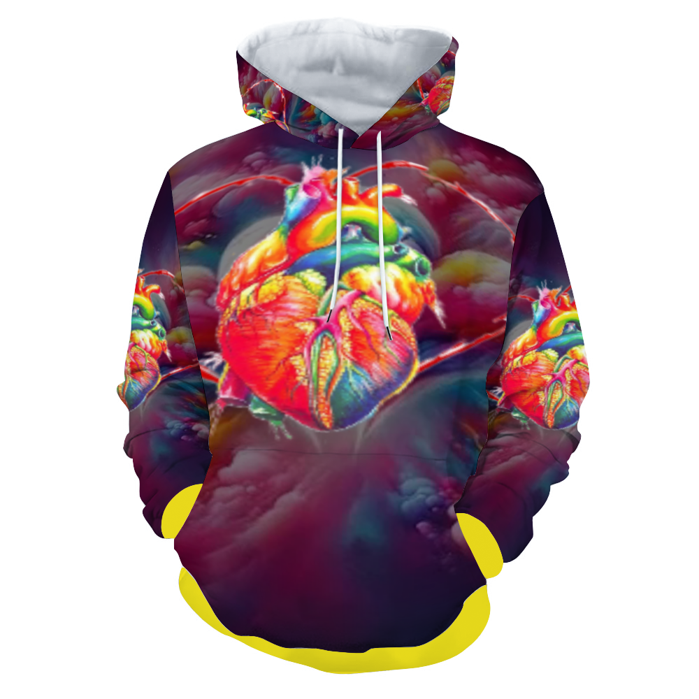 Customizable Unisex All Over Print Plush Hoodies with Pockets