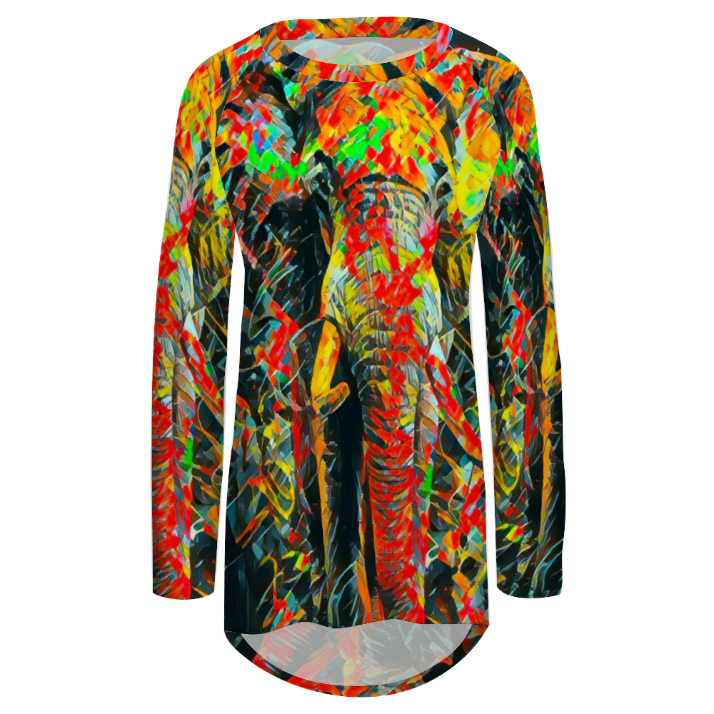 Custom Women's  Raglan Long Sleeve T-Shirt All Over Print Casual Shirt