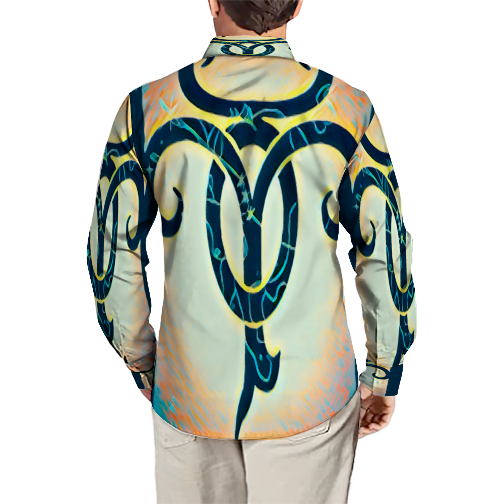 All Over Print Men's Fit Camp Collar Long Sleeve Shirt