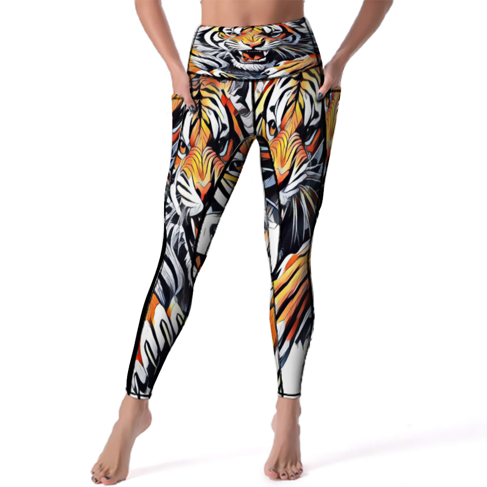 Custom Women's All Over Printed High Waist Yoga Skinny Pants