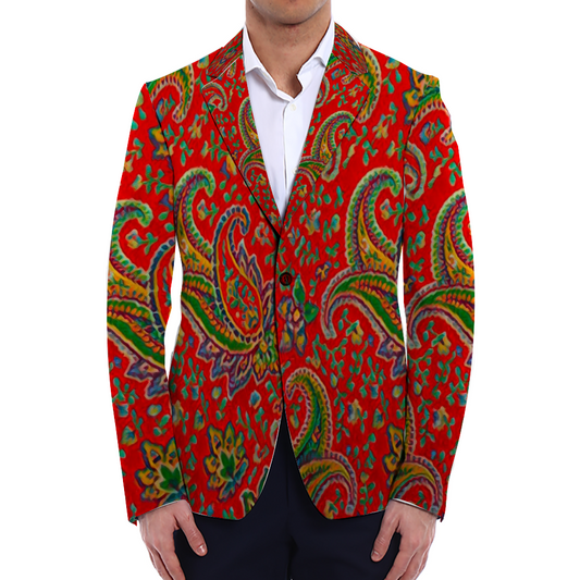 All Over Print Men Casual Suit Blazer Coat Fashion Light Coat