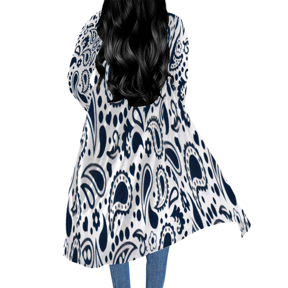 Custom Casual Front Open Dress Smock Long Sleeves Dress Smock