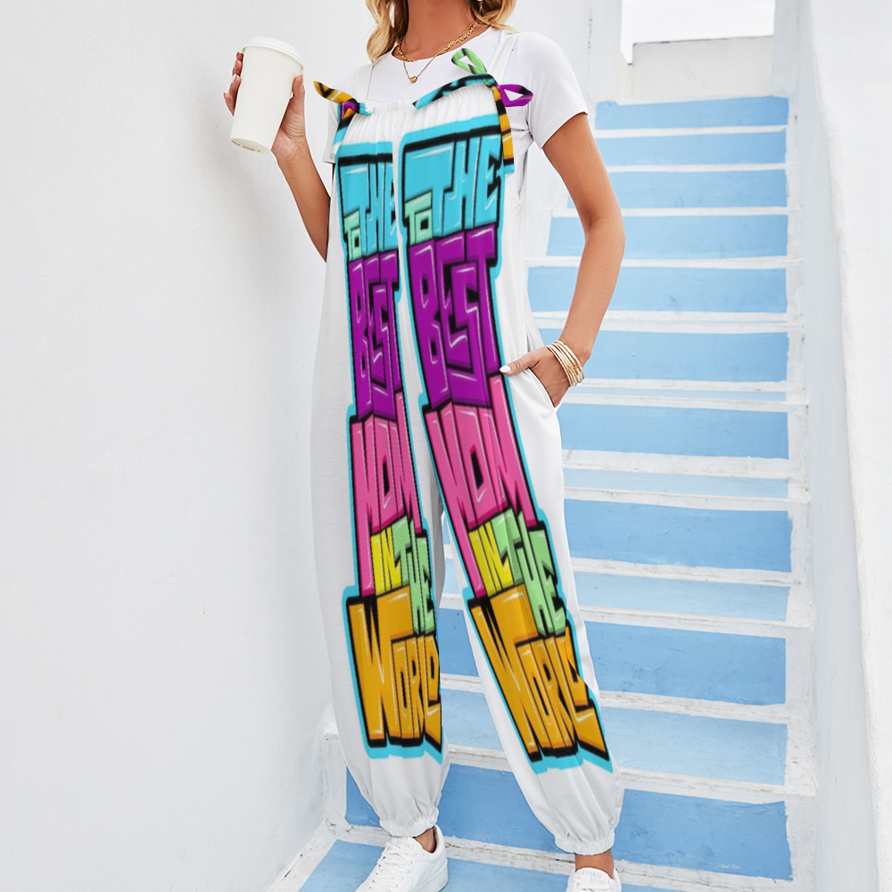 Custom All Over Print Women's Jumpsuit with Suspender