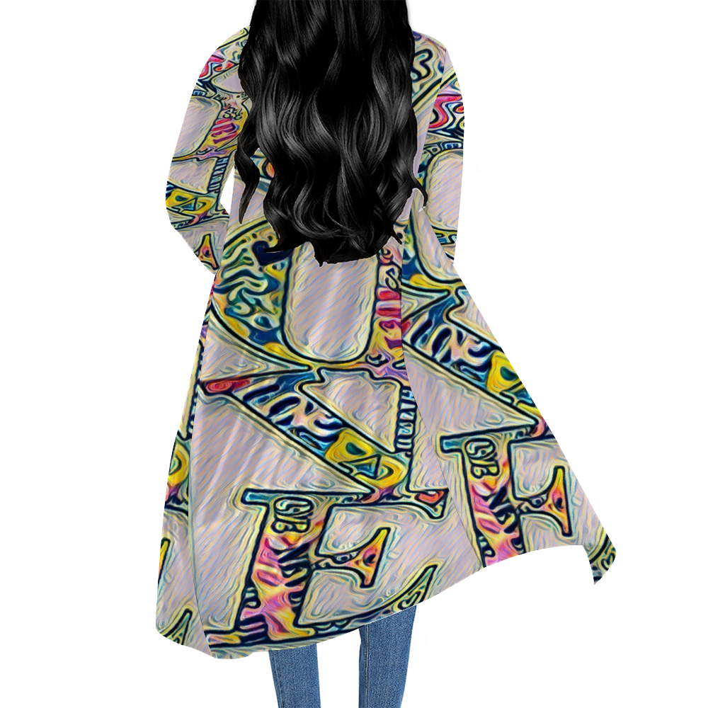 Custom Casual Front Open Dress Smock Long Sleeves Dress Smock