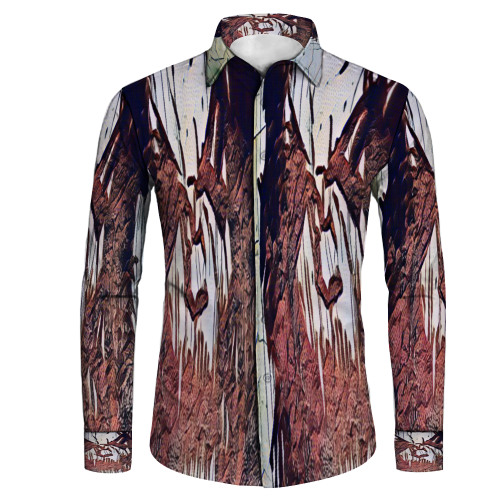 All Over Print Men's Fit Camp Collar Long Sleeve Shirt