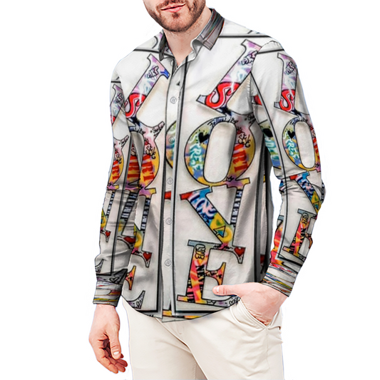 All Over Print Men's Fit Camp Collar Long Sleeve Shirt