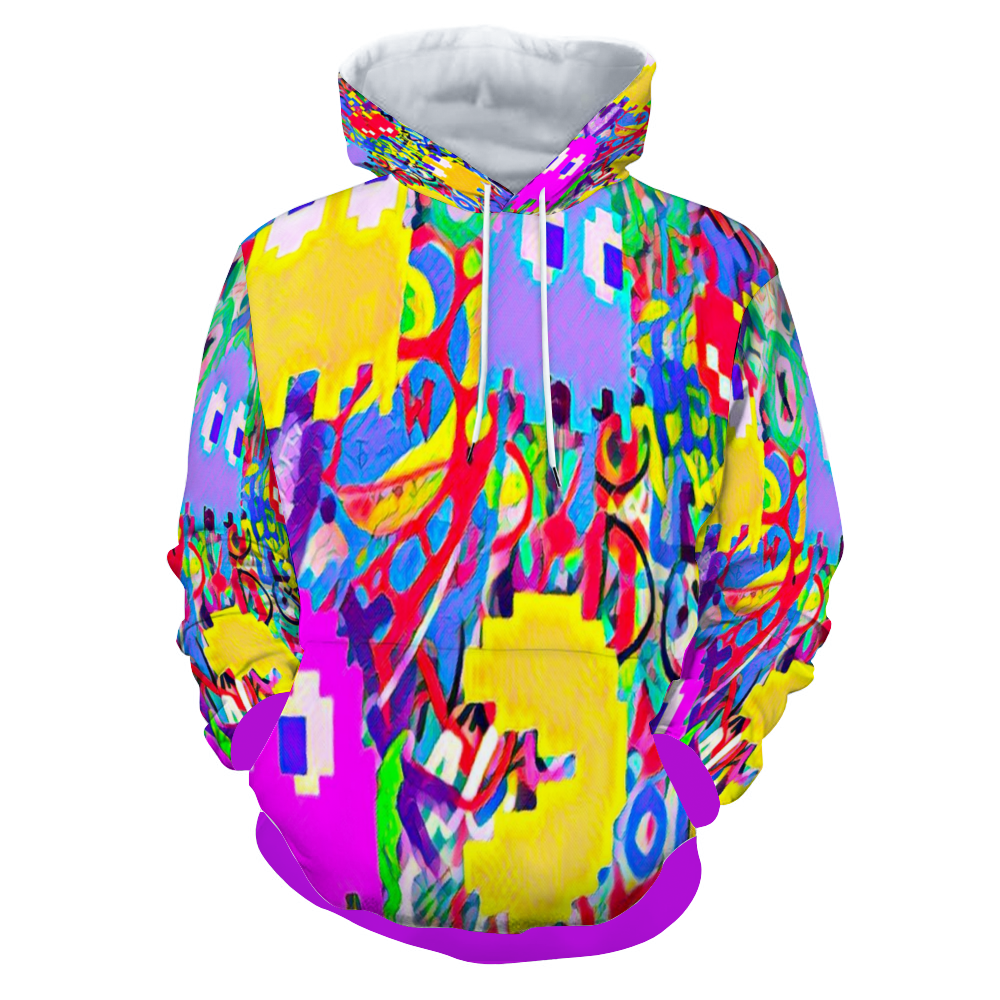 Customizable Unisex All Over Print Plush Hoodies with Pockets