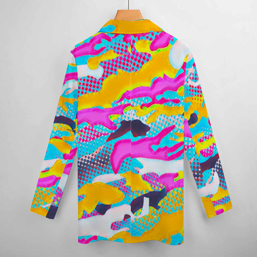 Custom Women's Casual Suit All Over Print Blazer Coat Fashion Light Coat