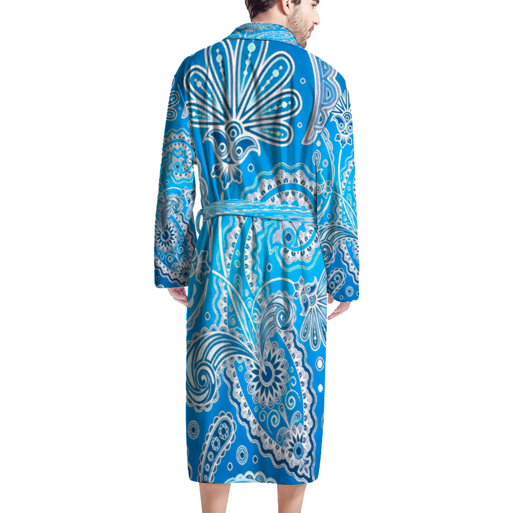 Custom Men's Long Bathrobes Lightweight Spa Robes