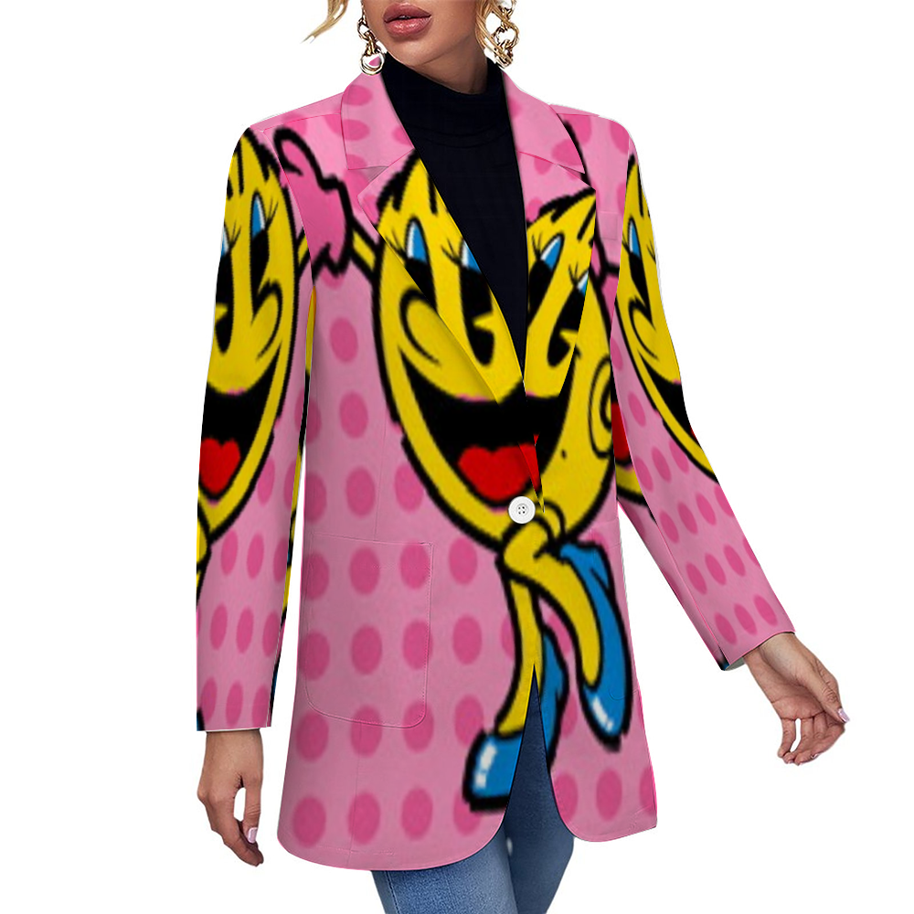 Custom Women's Casual Suit All Over Print Blazer Coat Fashion Light Coat