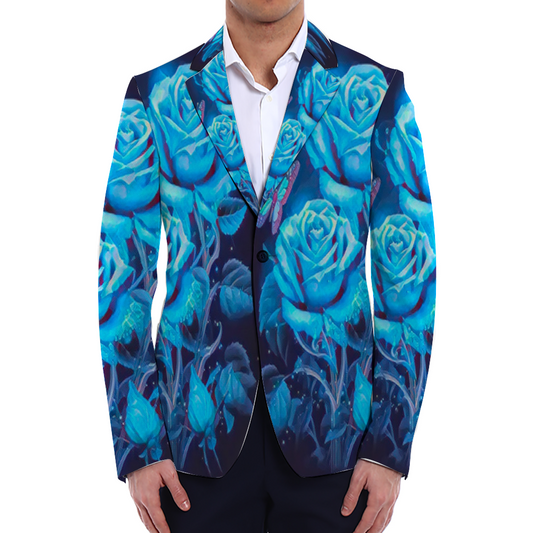 All Over Print Men Casual Suit Blazer Coat Fashion Light Coat