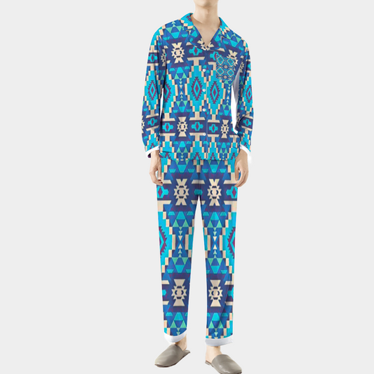 Custom Unisex  All Over Print Long Sleeve Pajamas Set of Shirt & Pants for Adults Sleeper Set Lounge Clothing