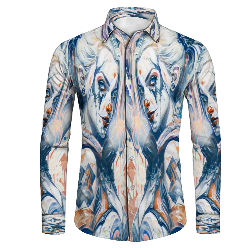 All Over Print Men's Fit Camp Collar Long Sleeve Shirt