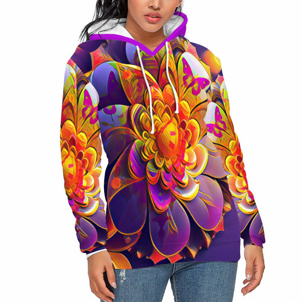 Custom Hoodies Unisex All Over Print Plush Hoodies with Pockets