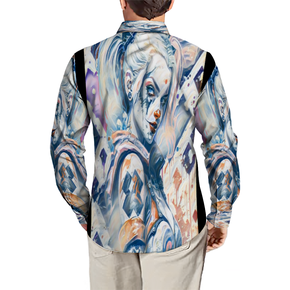 All Over Print Men's Fit Camp Collar Long Sleeve Shirt