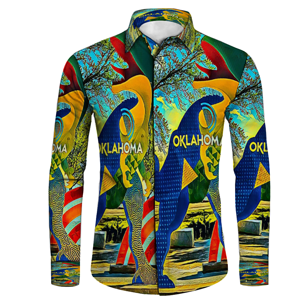 All Over Print Men's Fit Camp Collar Long Sleeve Shirt