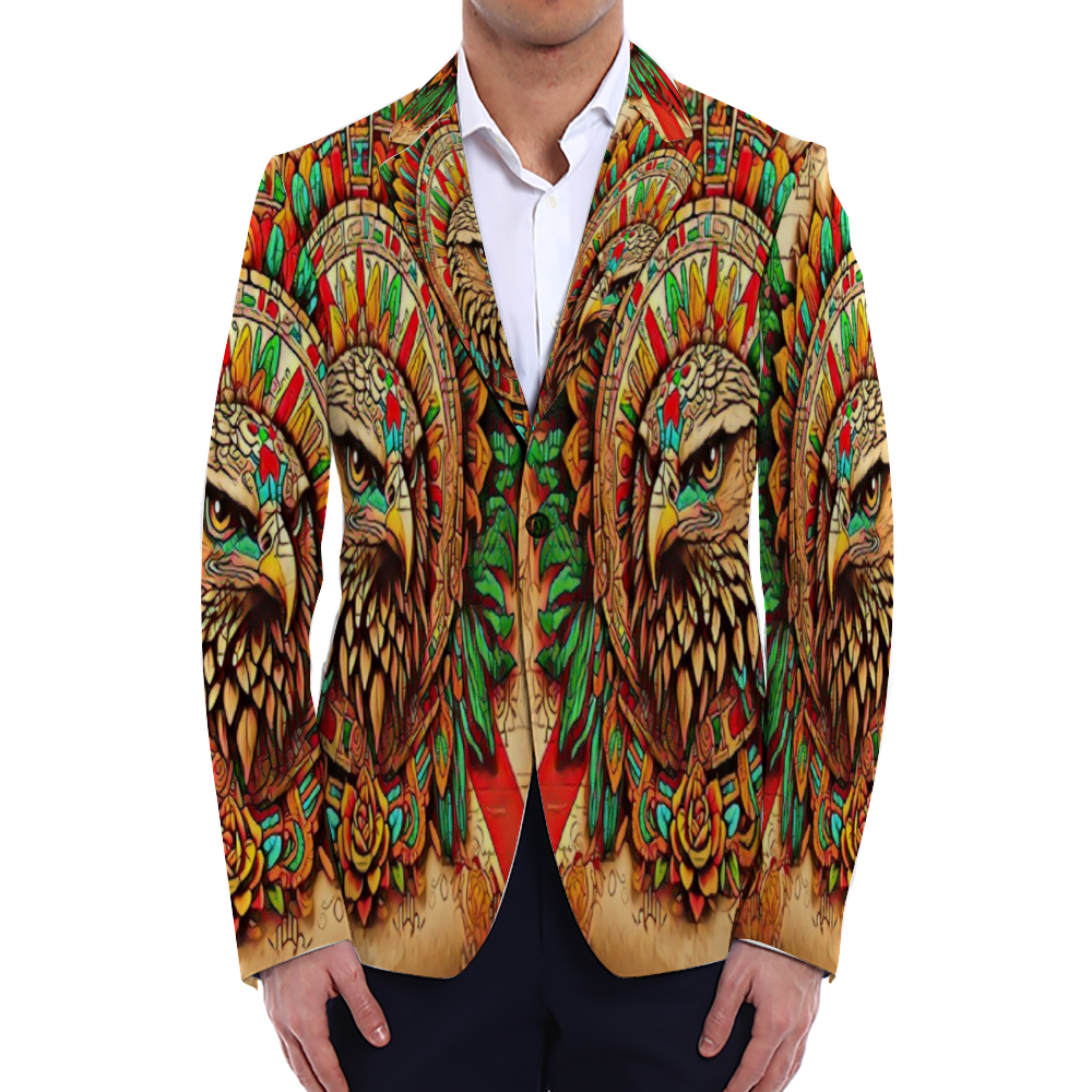 All Over Print Men Casual Suit Blazer Coat Fashion Light Coat