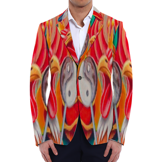 All Over Print Men Casual Suit Blazer Coat Fashion Light Coat