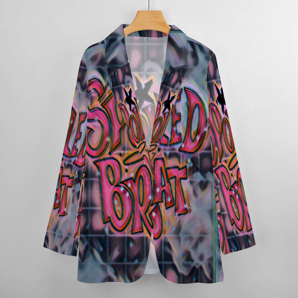 Custom Women's Casual Suit All Over Print Blazer Coat Fashion Light Coat