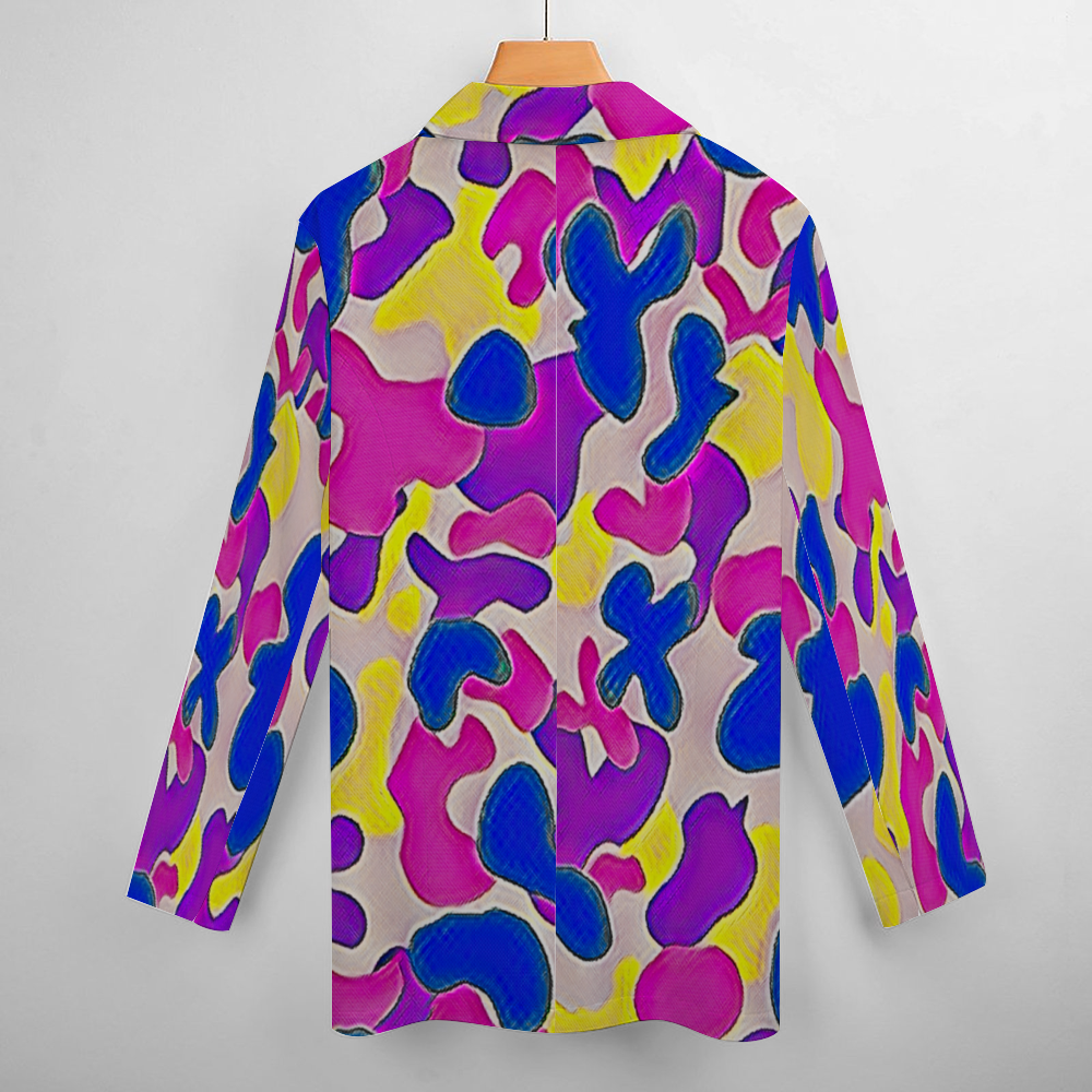 Custom Women's Casual Suit All Over Print Blazer Coat Fashion Light Coat