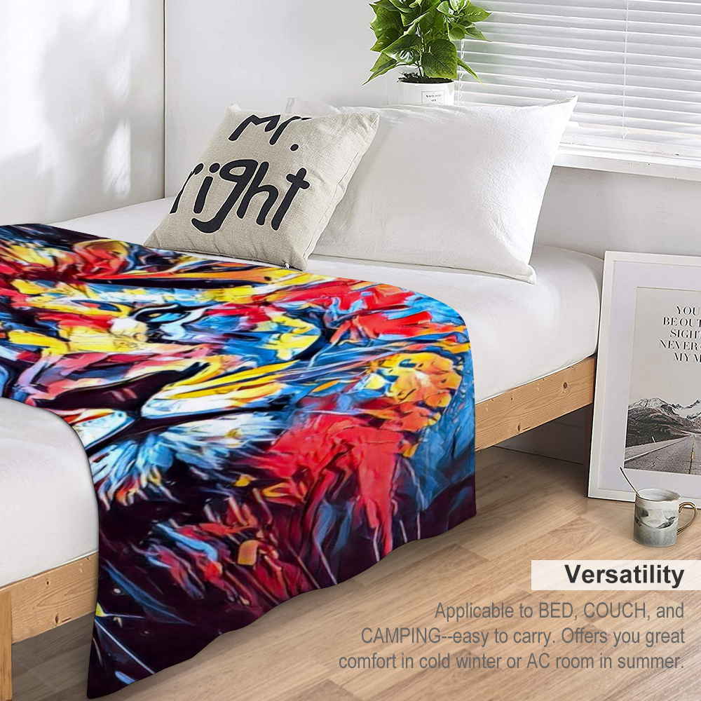 60" × 80" Custom Blankets Thin Flannel Blanket 1 Side Printing