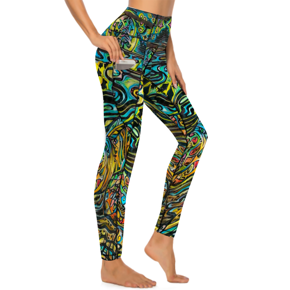 Custom Women's All Over Printed High Waist Yoga Skinny Pants