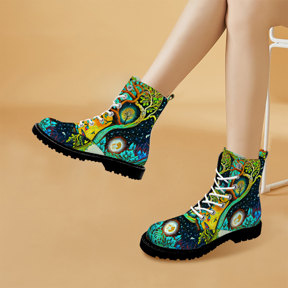 Custom Round Toe Boots Fashion Unisex All Over Print Shoes