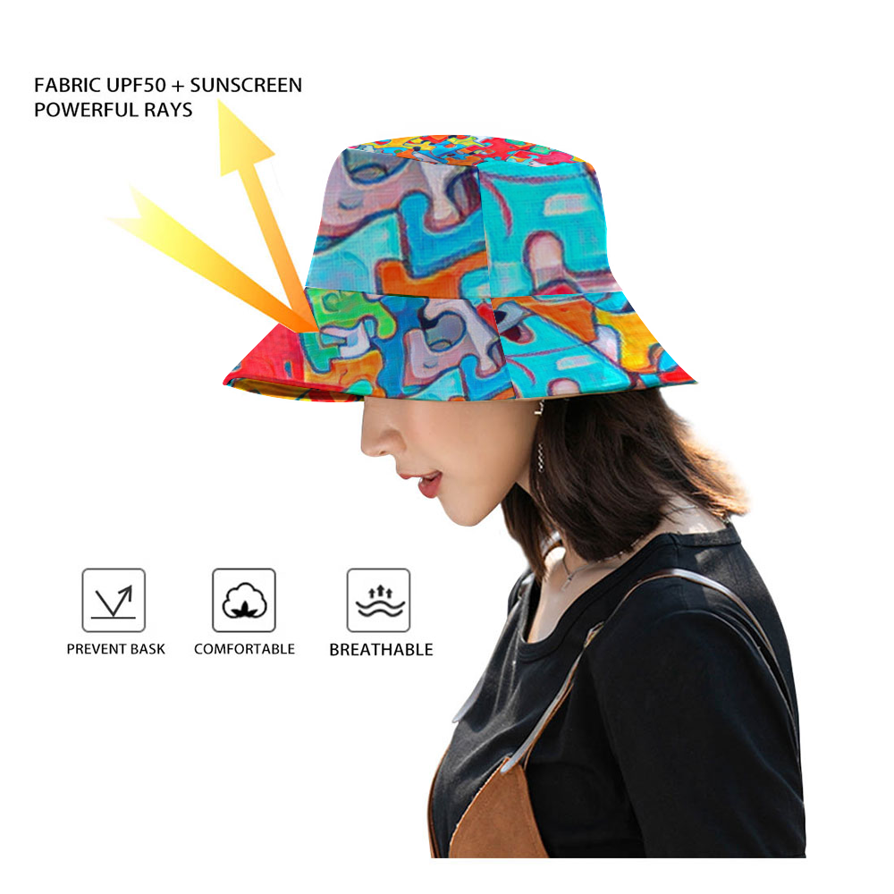 Custom Hats All Over Print Bucket Hat with Customized Under Brim