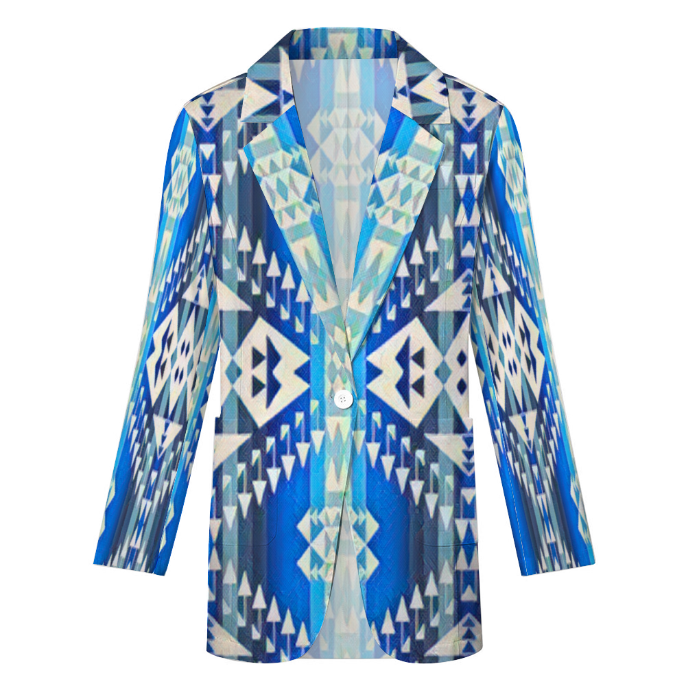 Custom Women's Casual Suit All Over Print Blazer Coat Fashion Light Coat