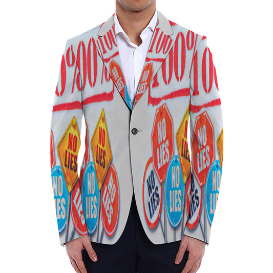 All Over Print Men Casual Suit Blazer Coat Fashion Light Coat